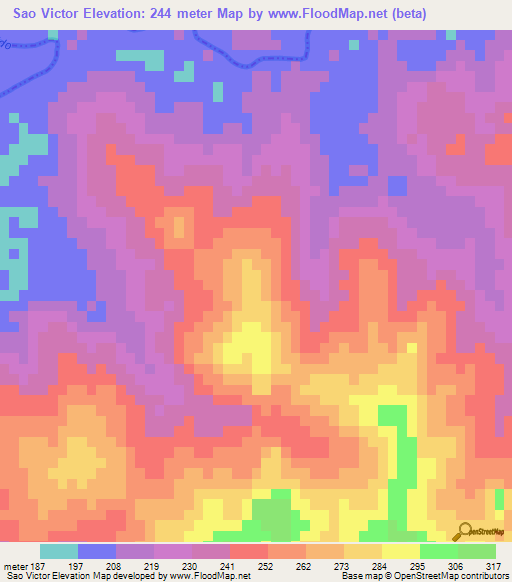 Sao Victor,Brazil Elevation Map