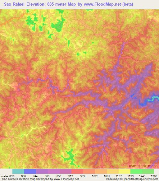 Sao Rafael,Brazil Elevation Map