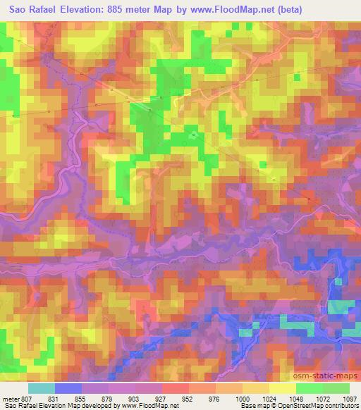 Sao Rafael,Brazil Elevation Map