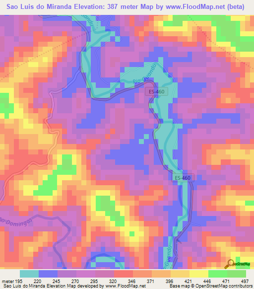 Sao Luis do Miranda,Brazil Elevation Map