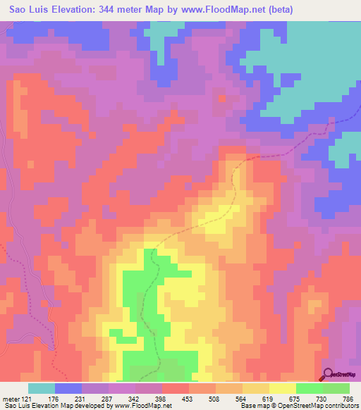 Sao Luis,Brazil Elevation Map