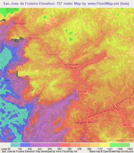 Sao Jose da Fruteira,Brazil Elevation Map