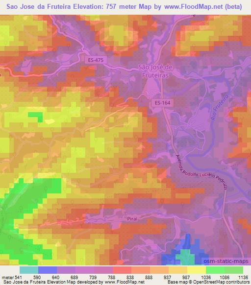 Sao Jose da Fruteira,Brazil Elevation Map