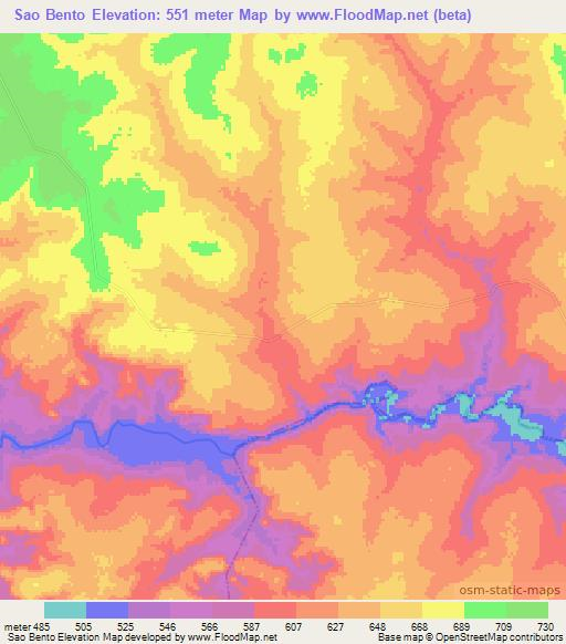 Sao Bento,Brazil Elevation Map