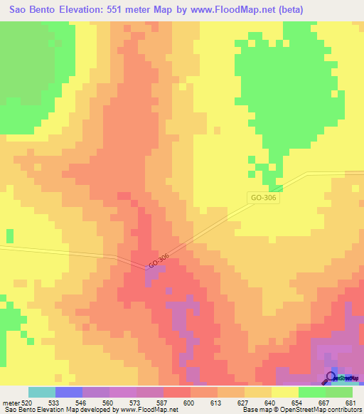 Sao Bento,Brazil Elevation Map