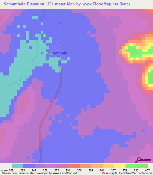 Samambaia,Brazil Elevation Map