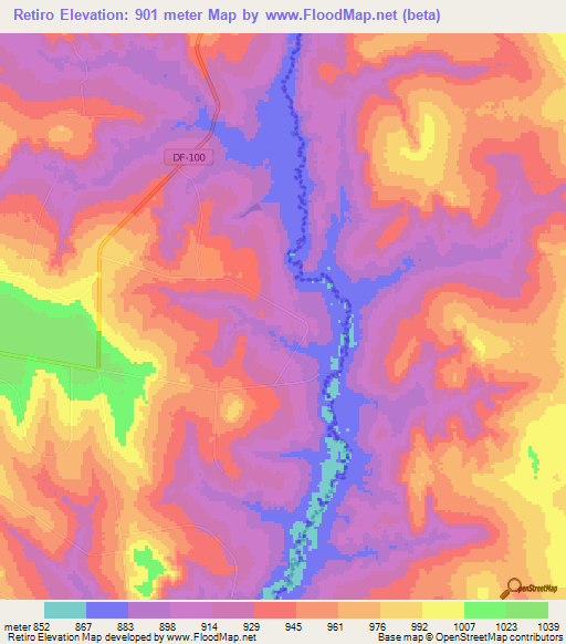 Retiro,Brazil Elevation Map