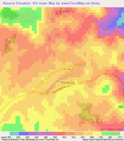 Reserva,Brazil Elevation Map