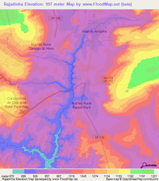 Rajadinha,Brazil Elevation Map