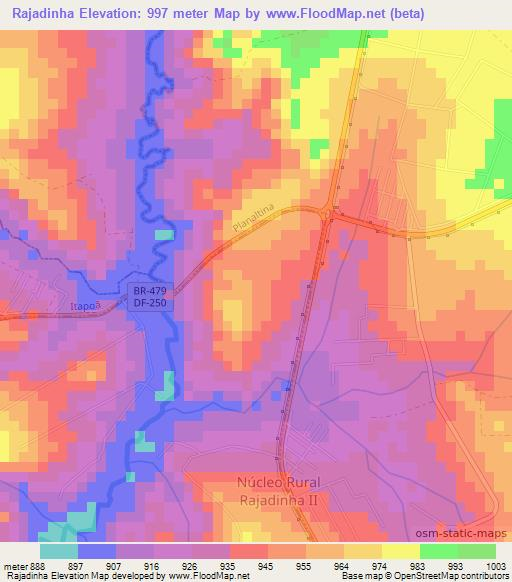 Rajadinha,Brazil Elevation Map