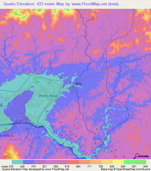 Quatis,Brazil Elevation Map