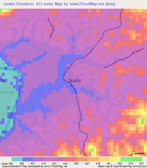 Quatis,Brazil Elevation Map