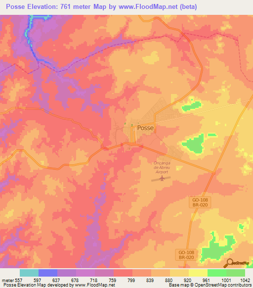 Posse,Brazil Elevation Map