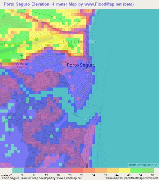 Porto Seguro,Brazil Elevation Map