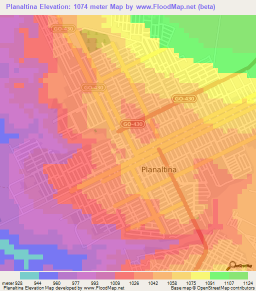 Planaltina,Brazil Elevation Map