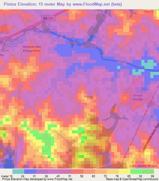 Pintos,Brazil Elevation Map