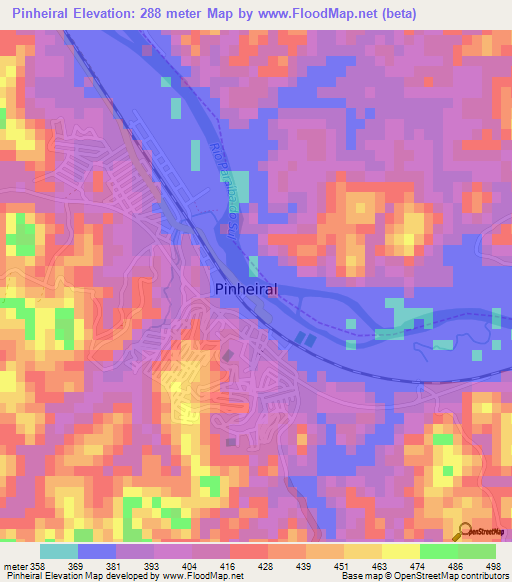 Pinheiral,Brazil Elevation Map