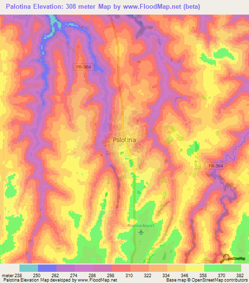 Palotina,Brazil Elevation Map