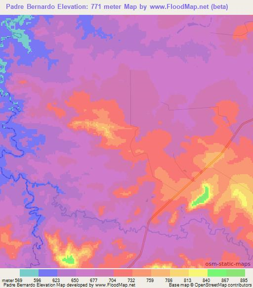 Padre Bernardo,Brazil Elevation Map