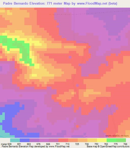 Padre Bernardo,Brazil Elevation Map