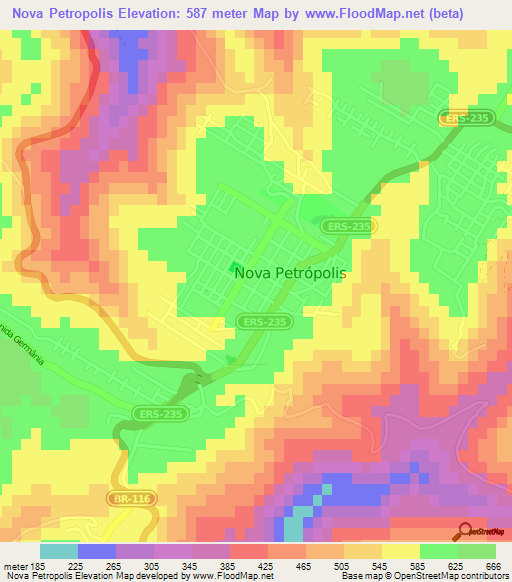 Nova Petropolis,Brazil Elevation Map