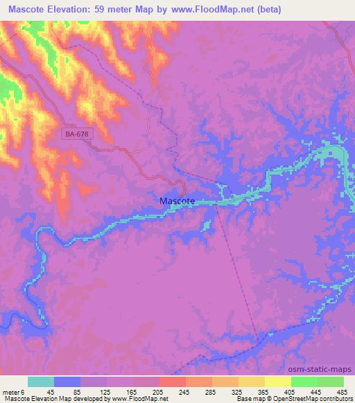 Mascote,Brazil Elevation Map