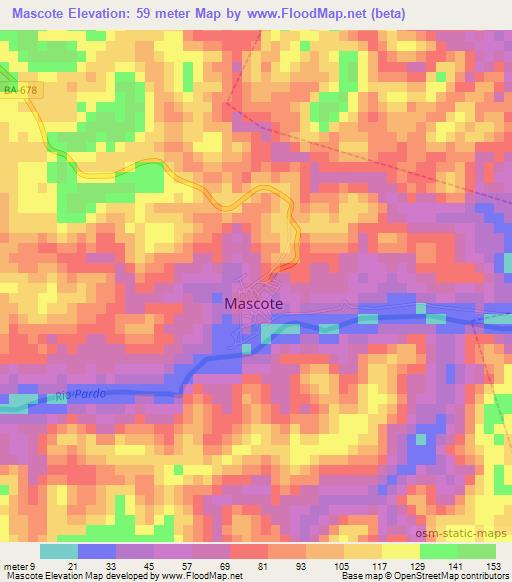 Mascote,Brazil Elevation Map