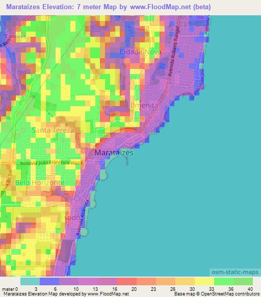 Marataizes,Brazil Elevation Map