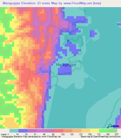 Maragogipe,Brazil Elevation Map