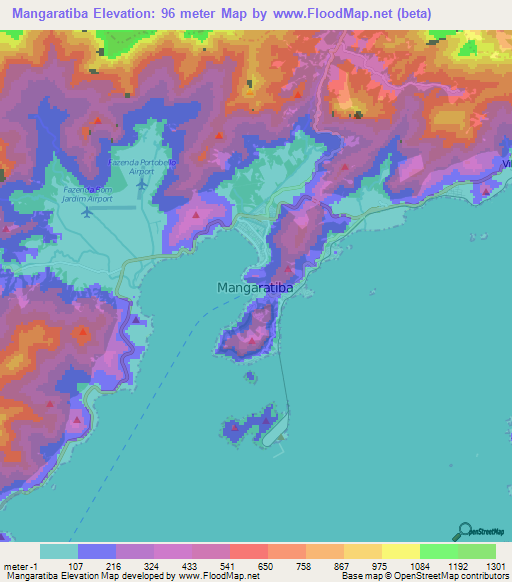 Mangaratiba,Brazil Elevation Map