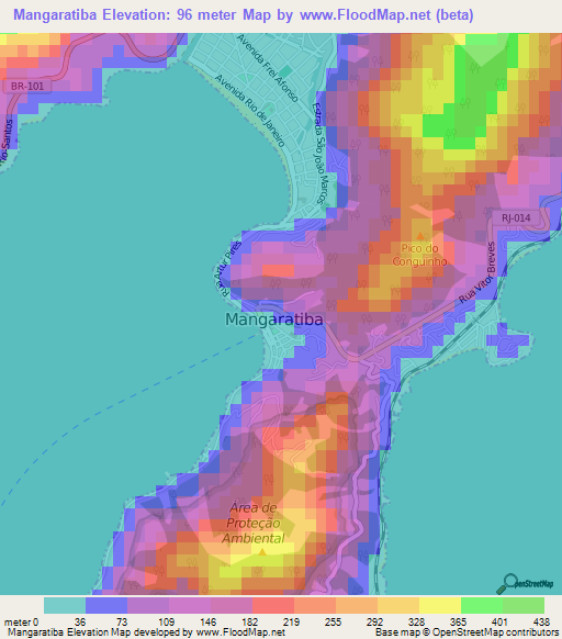 Mangaratiba,Brazil Elevation Map