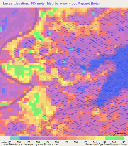 Lucas,Brazil Elevation Map