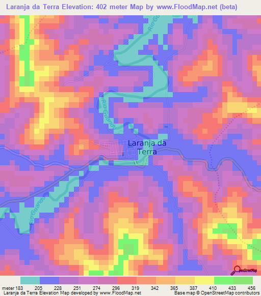 Laranja da Terra,Brazil Elevation Map