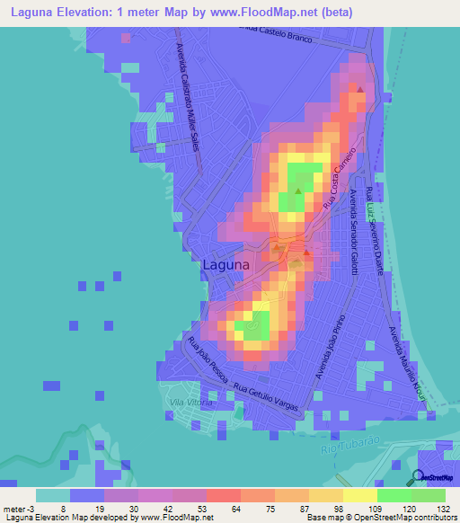 Laguna,Brazil Elevation Map