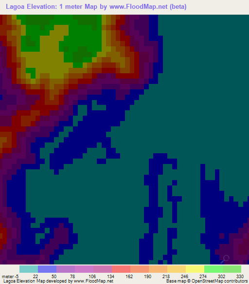 Lagoa,Brazil Elevation Map