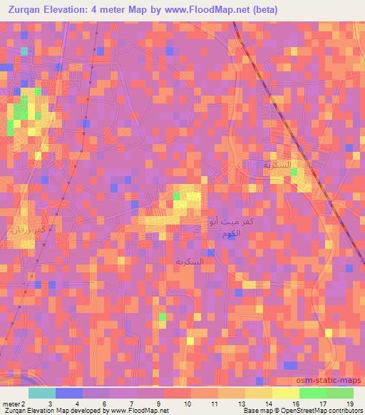 Zurqan,Egypt Elevation Map