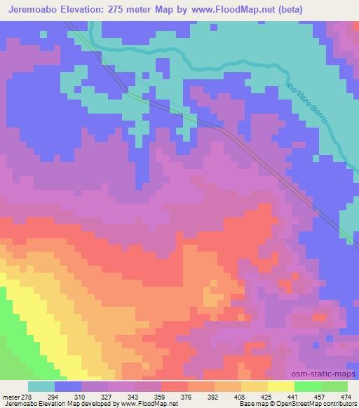 Jeremoabo,Brazil Elevation Map