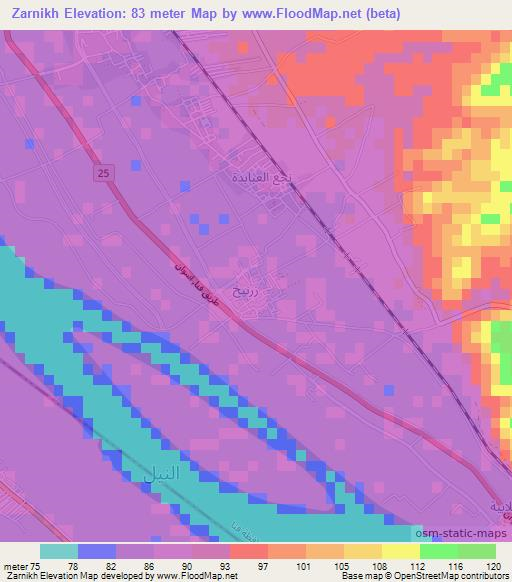 Zarnikh,Egypt Elevation Map