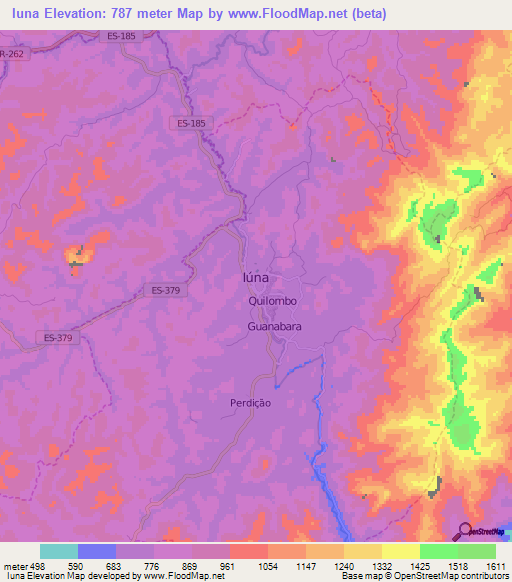 Iuna,Brazil Elevation Map