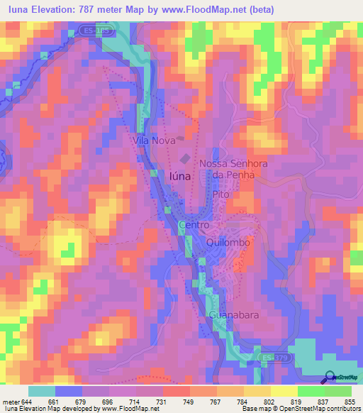 Iuna,Brazil Elevation Map