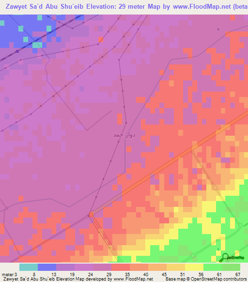 Zawyet Sa`d Abu Shu`eib,Egypt Elevation Map