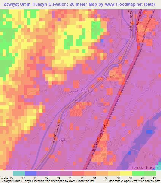 Zawiyat Umm Husayn,Egypt Elevation Map