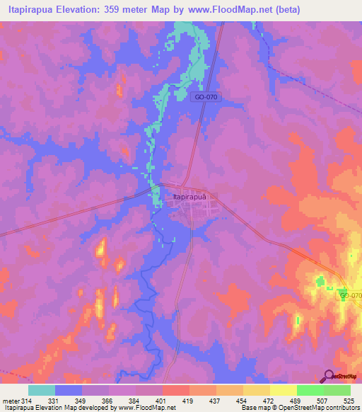 Itapirapua,Brazil Elevation Map