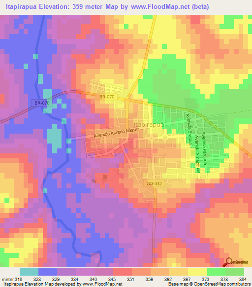 Itapirapua,Brazil Elevation Map