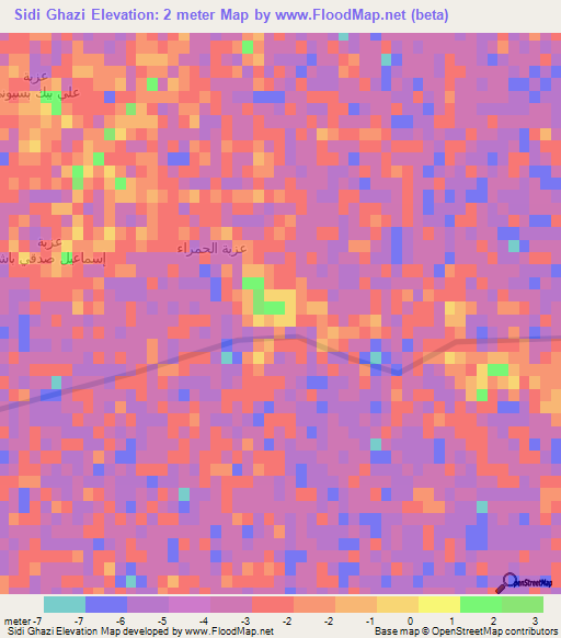 Sidi Ghazi,Egypt Elevation Map