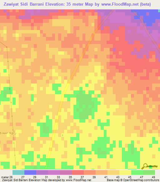 Zawiyat Sidi Barrani,Egypt Elevation Map