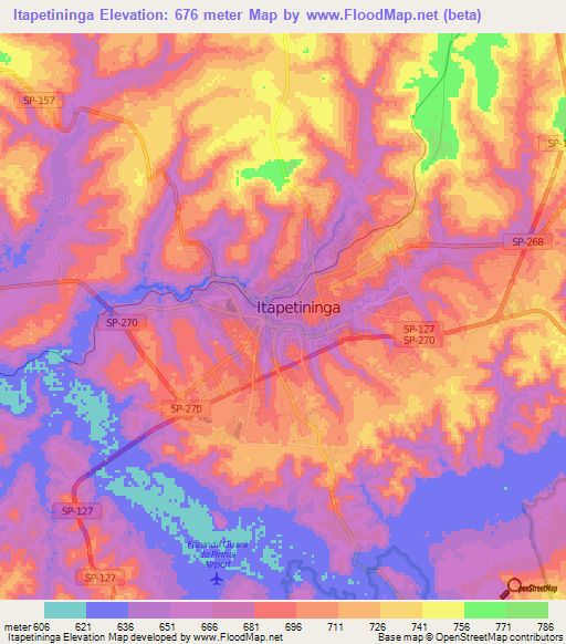 Itapetininga,Brazil Elevation Map