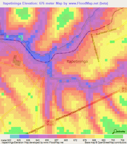 Itapetininga,Brazil Elevation Map