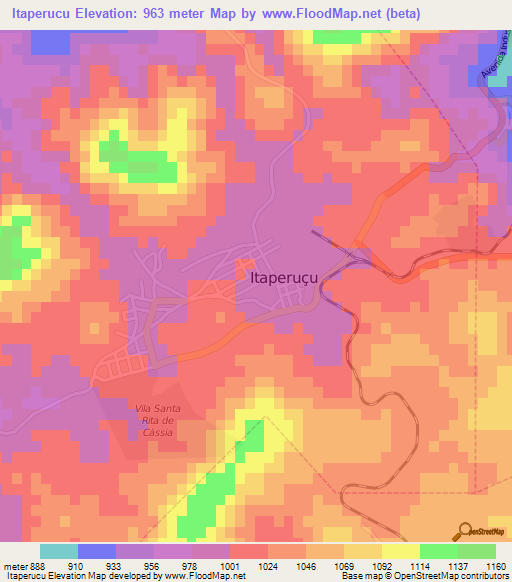 Itaperucu,Brazil Elevation Map