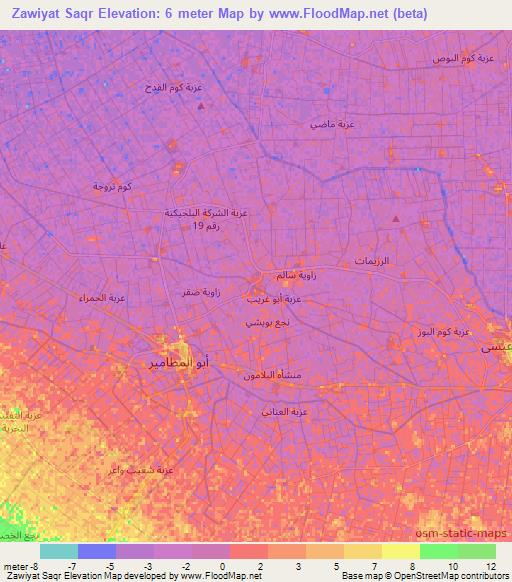 Zawiyat Saqr,Egypt Elevation Map